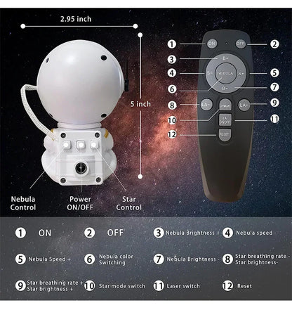 Galaxy Star Projector: Astronaut Night Light for Kids