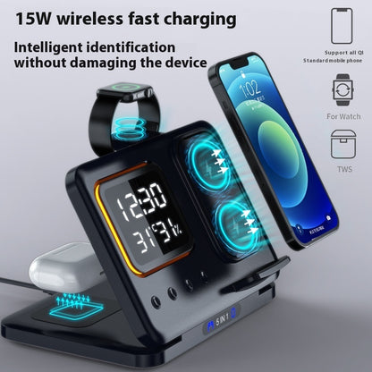 Wireless Chargers Stand 5 In1 LED Digital Alarm