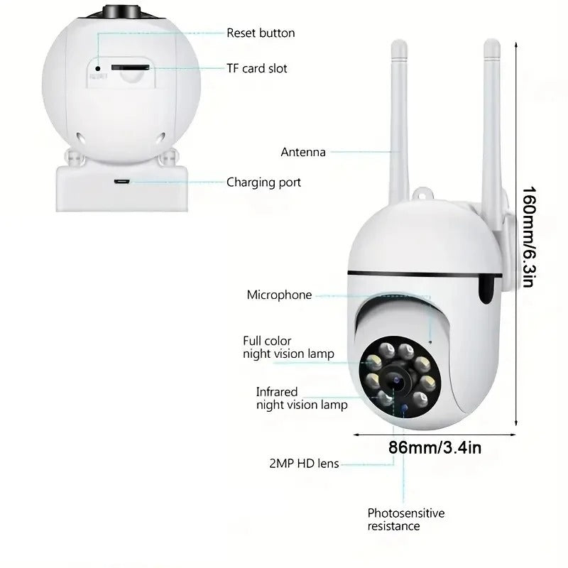 Camera 8 Mi-Fi IP Open Security Monitoring PTZ 4X VI Zoom Tracking Man in Two Direction Night HD