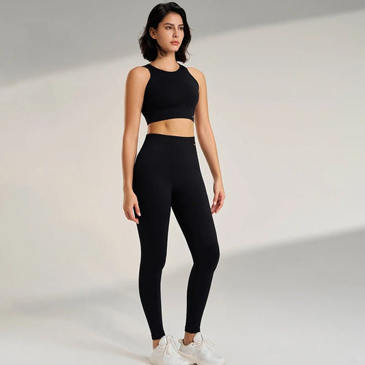 Yoga clothing set, high-yellow women's baths, and the top two smooth fitness exercises