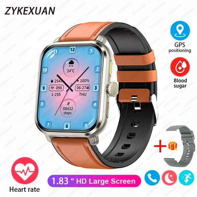 2025 New AMOLED Smart Watch Man Oxygen in the blood Contact Bluetooth GPS Sport Tracker IP68