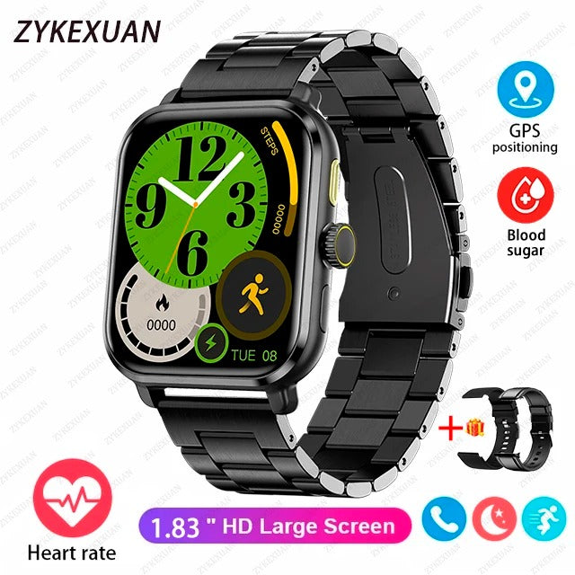 2025 New AMOLED Smart Watch Man Oxygen in the blood Contact Bluetooth GPS Sport Tracker IP68