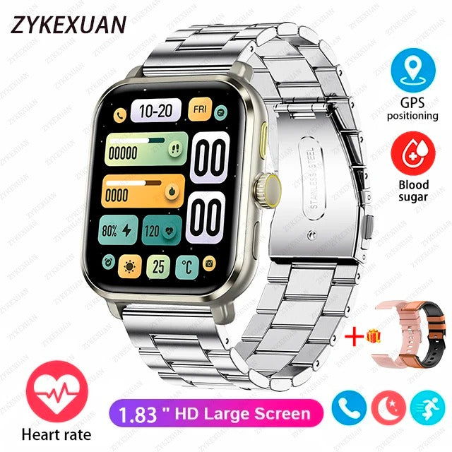 2025 New AMOLED Smart Watch Man Oxygen in the blood Contact Bluetooth GPS Sport Tracker IP68