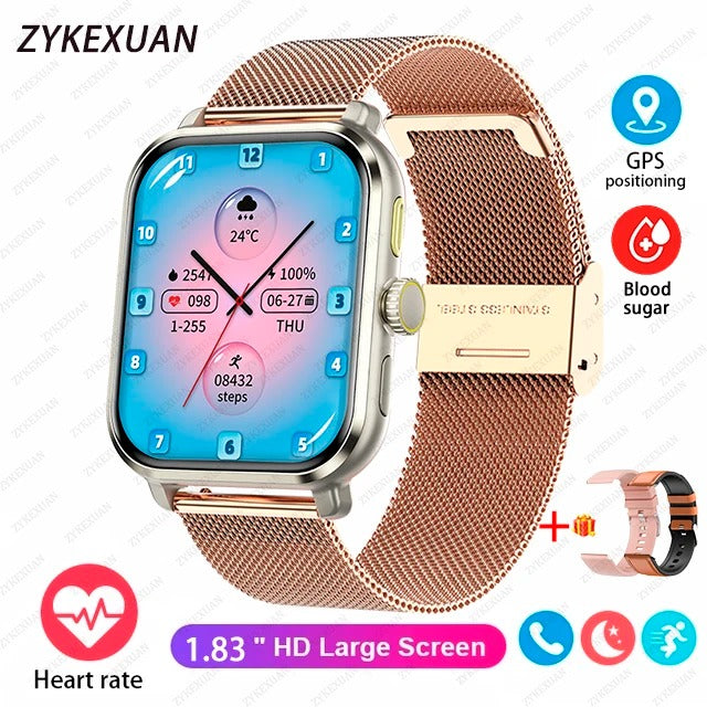 2025 New AMOLED Smart Watch Man Oxygen in the blood Contact Bluetooth GPS Sport Tracker IP68