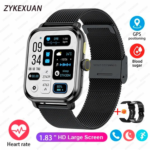 2025 New AMOLED Smart Watch Man Oxygen in the blood Contact Bluetooth GPS Sport Tracker IP68