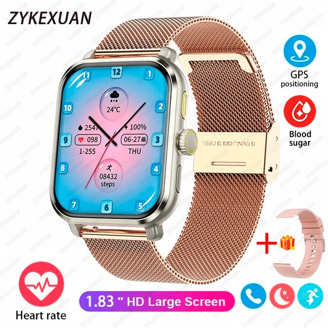 2025 New AMOLED Smart Watch Man Oxygen in the blood Contact Bluetooth GPS Sport Tracker IP68