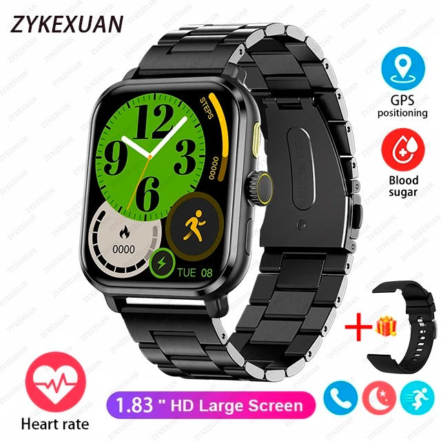 2025 New AMOLED Smart Watch Man Oxygen in the blood Contact Bluetooth GPS Sport Tracker IP68