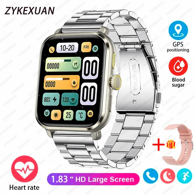 2025 New AMOLED Smart Watch Man Oxygen in the blood Contact Bluetooth GPS Sport Tracker IP68